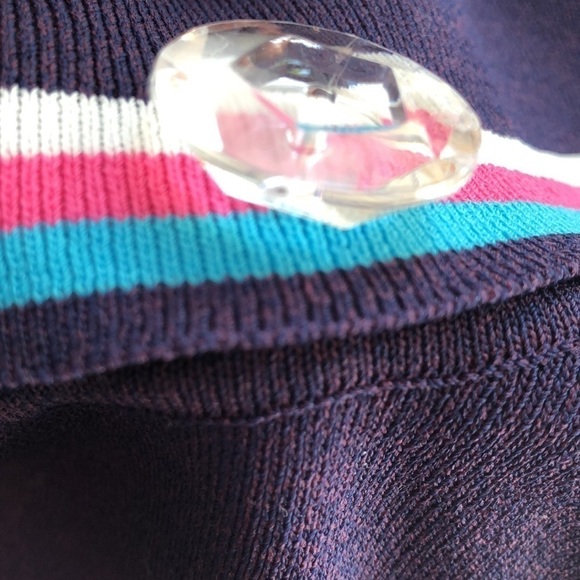 Isola Sleeveless knit sweater colour block. Navy & pink Boat neck Quality fabric - Picture 8 of 10